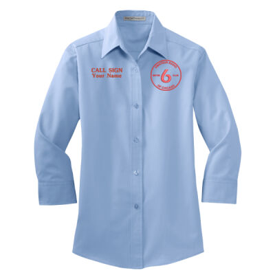 SMCC Embroidered Logo - Women's 3/4 Sleeve Button Down Shirt Thumbnail